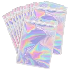 100 Bolsas De Embalaje Holográficas Resellables Para Bolsas
